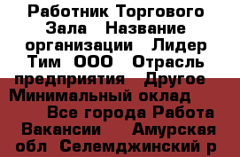 Работник Торгового Зала › Название организации ­ Лидер Тим, ООО › Отрасль предприятия ­ Другое › Минимальный оклад ­ 25 000 - Все города Работа » Вакансии   . Амурская обл.,Селемджинский р-н